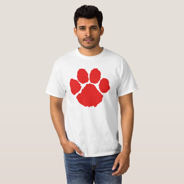 Röd Paw T-shirt (Hel framsida)