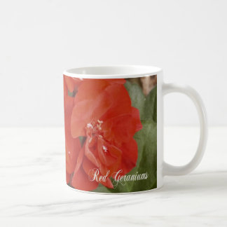 Röd pelargonkaffemugg kaffemugg