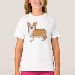 Röd Pembroke Welsh Corgi Hundras Konst Design T Shirt