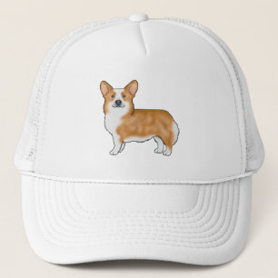 Röd Pembroke Welsh Corgi Söt Hund Illustration Keps