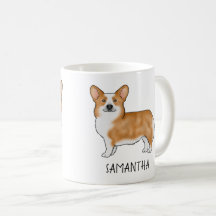 Röd Pembroke Welsh Corgi Söt Hund Med Anpassat Nam