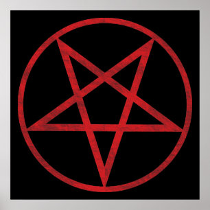 Röd Pentagram Poster