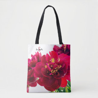 Röd Peony Tygkasse