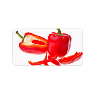 Röd peppar adressetikett