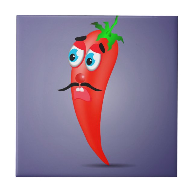 Röd peppar kakelplatta (Framsidan)