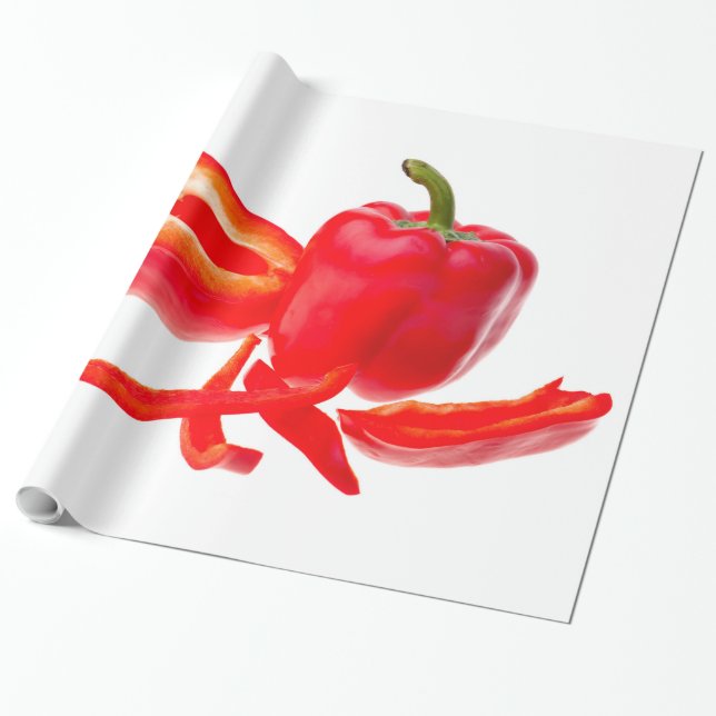 Röd peppar presentpapper (Utrullad)
