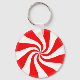 Röd pepparmintgodis Keychains Nyckelring