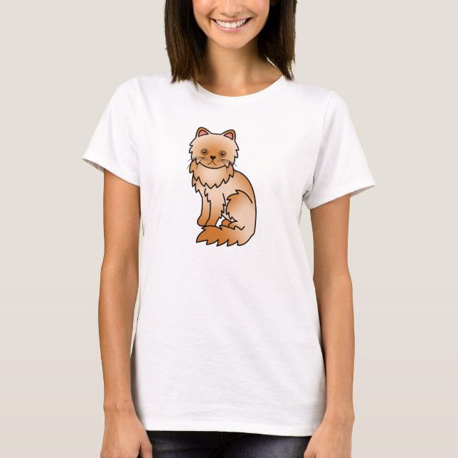 Röd persisk katt t shirt (Framsida)