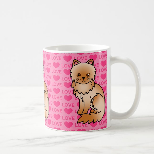 Röd persisk kattkärlek kaffemugg (Höger)