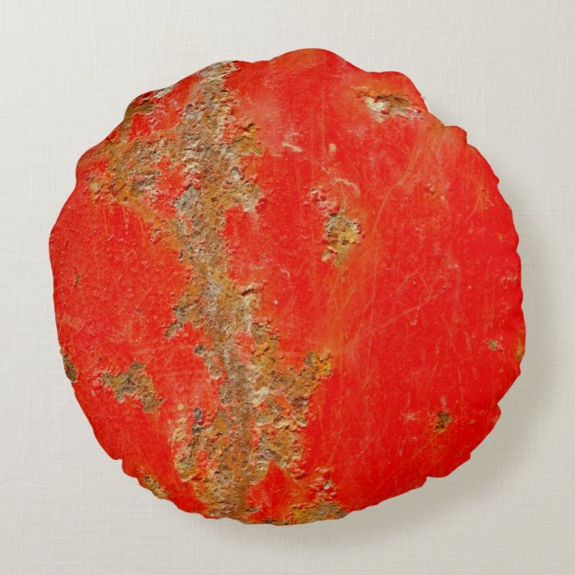 Röd personlig-antika bilar, rusted metall rund kudde (Baksidan)