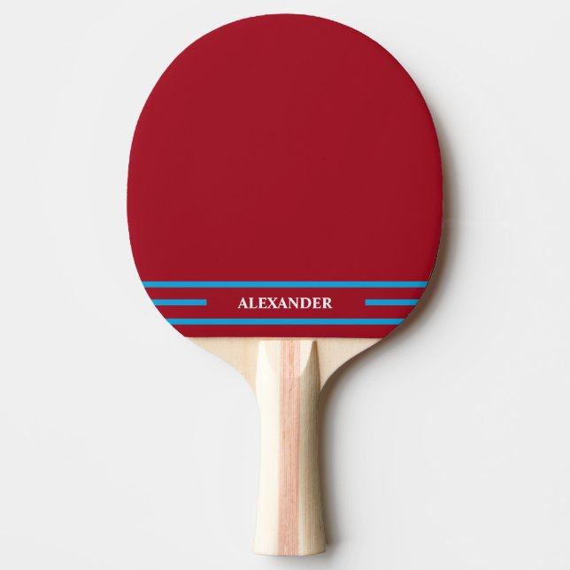 Röd personlig pingisracket anpassad med Ruby (Framsidan)