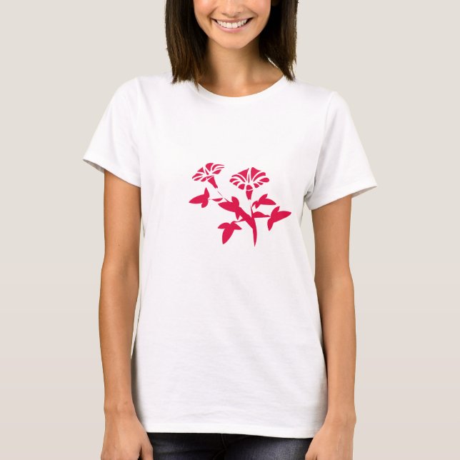 röd petuniablomma t-shirt (Framsida)