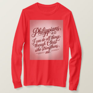 Röd Philipperbrevet Bibelcitat T-Shirt