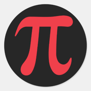 Röd pi matematisk symbol på svarta klistermärken