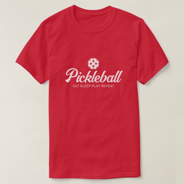 Röd pickleball t shirt för manar (Design framsida)