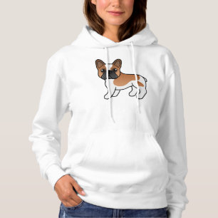 Röd Piebald Fransk Bulldogg Söt Tecknad Hund T Shirt