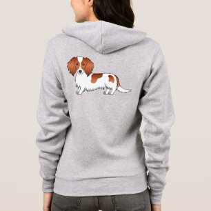 Röd Piebald Långhårig Dachshund Söt Tecknad Hund T Shirt