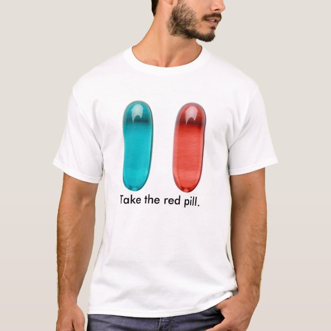 Röd Pilled T-tröja Tee Shirt (Framsida)