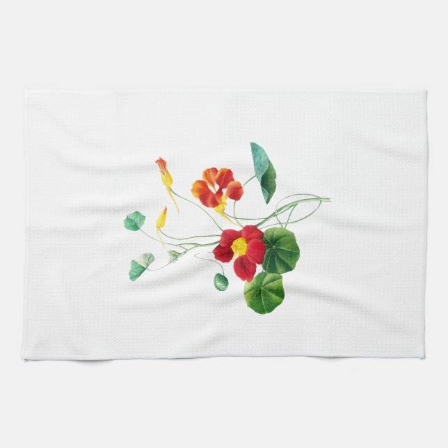 Röd pilört II Dröm: Vintage Botanisk Kökshandduk (Horisontell)