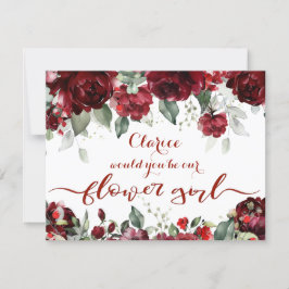 Röd Pion Epifani Bröllop Flower Girl Be om gåva Inbjudningar