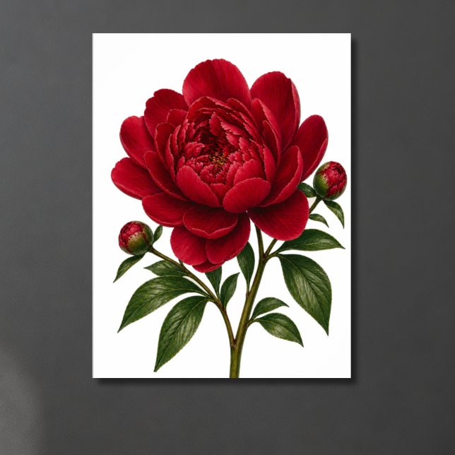 Röd pionblomma från framsidan poster (Skapare uppladdad)