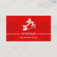 Röd pistolpenna minimalistisk modern tatuering