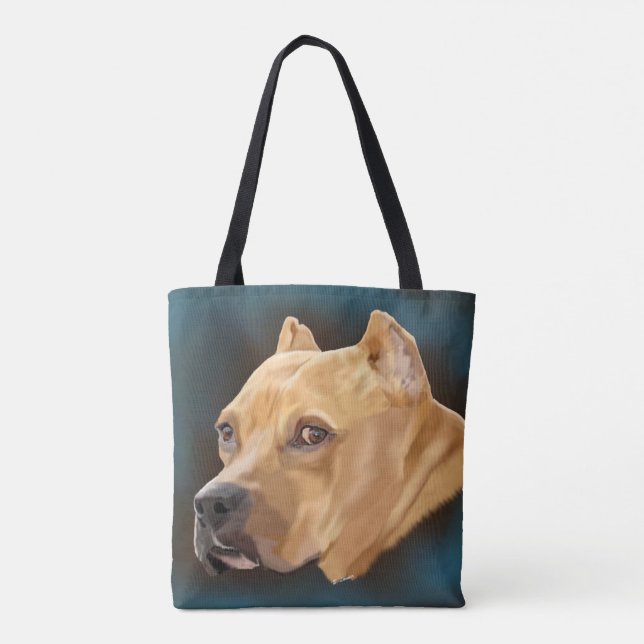 Röd Pitbull Terrier Tygkasse (Baksida)