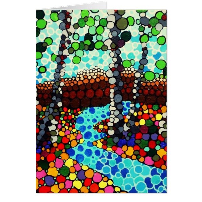 Röd PIXELskog Hälsningskort (Framsidan)