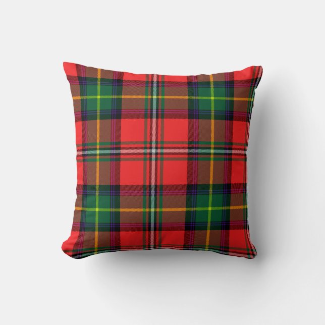 Röd pläd för Oxygentees Tartan Kudde (Framsida)