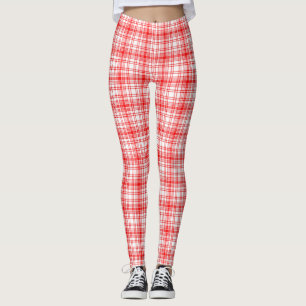 Röd pläd leggings