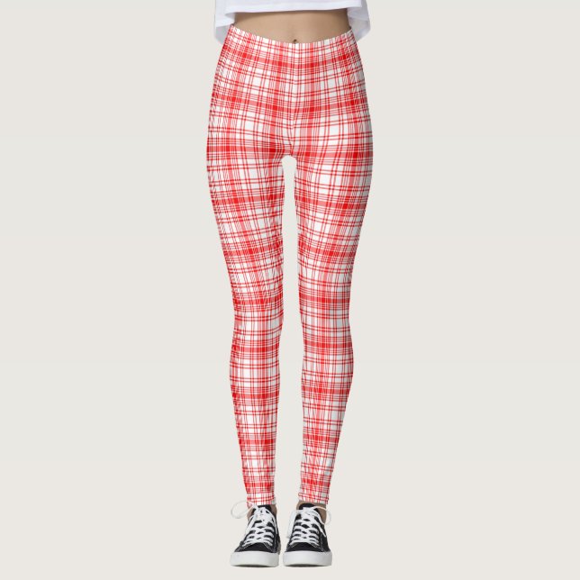 Röd pläd leggings (Framsida)