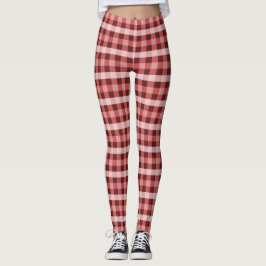 Röd pläd leggings