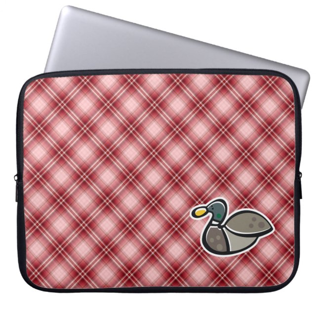 Röd plädanka laptop sleeve (Framsidan)
