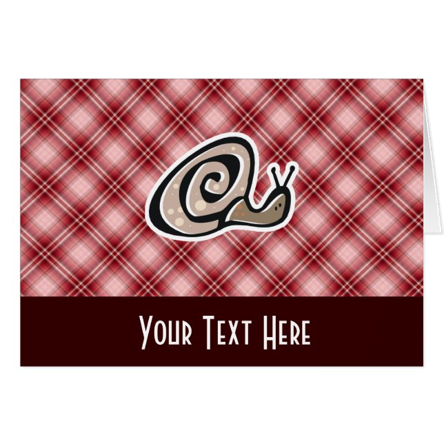 Röd plädsnigel hälsningskort (Framsidan Horizontal)