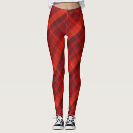 Röd plädTartan Leggings