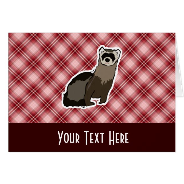 Röd plädvessla hälsningskort (Framsidan Horizontal)