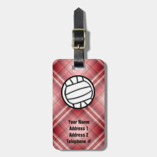 Röd plädvolleyboll bagagebricka