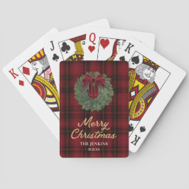 Röd Plaid God Jul Casinokort