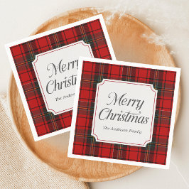 Röd Plaid God Jul Pappersservett