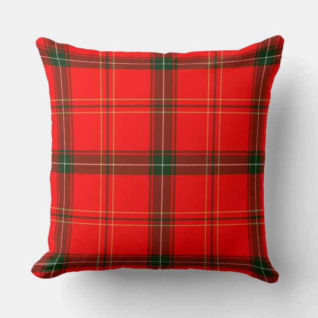 Röd Plaid Tartan Kudde (Framsida)