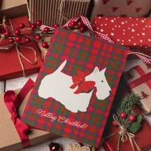 Röd Plaid Tartan Scottie Välkomstbild