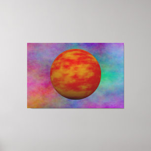 Röd planet i en universum av plasma canvastryck