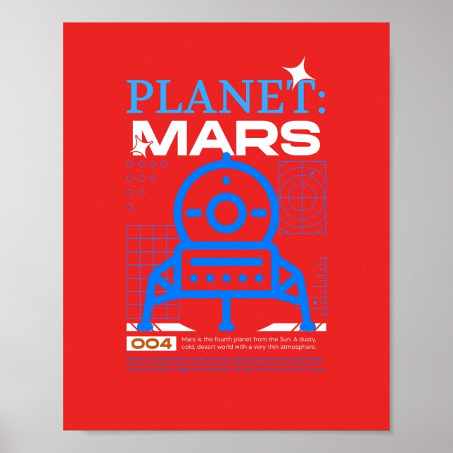 Röd planet mars affisch (Framsidan)