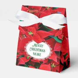 Röd Poinsettia God Jul Presentaskar