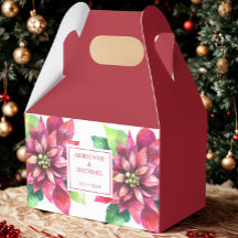 Röd Poinsettia Julbröllop