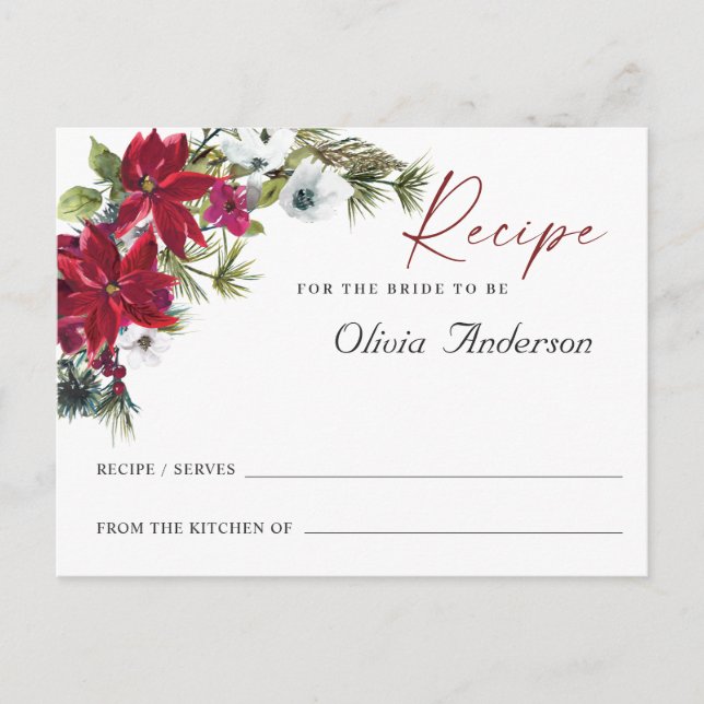 Röd poinsettia Julkort - Möhippa Vykort (Framsida)