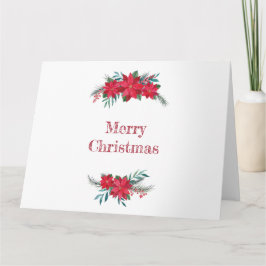 Röd Poinsettia Krans Kort