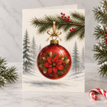 Röd Poinsettia-ornament Personlig