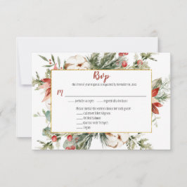 Röd Poinsettia Ständigt grön Jul Gold RSVP OSA Kort