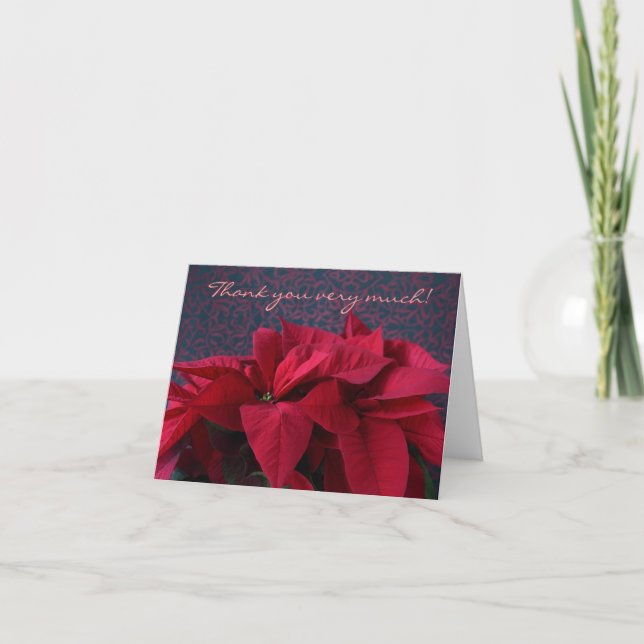röd poinsettias tack (Framsida)